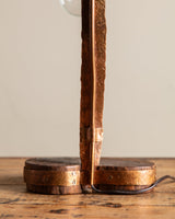 Handmade Copper & Wood Table Lamp, France, 1970's - Lone Fox