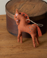 Handmade Embroidered Wool Felt Horse Ornament - Lone Fox