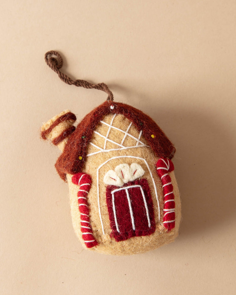 Handmade Felt Gingerbread House Ornaments - Lone Fox