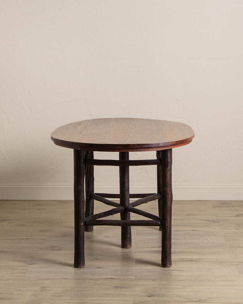 Handmade Hickory Oval Top Dining Table - Lone Fox