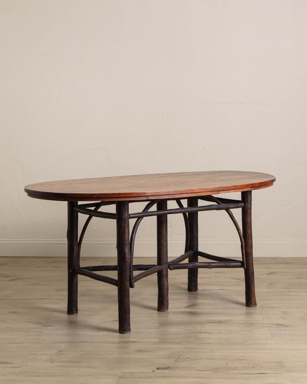 Handmade Hickory Oval Top Dining Table - Lone Fox