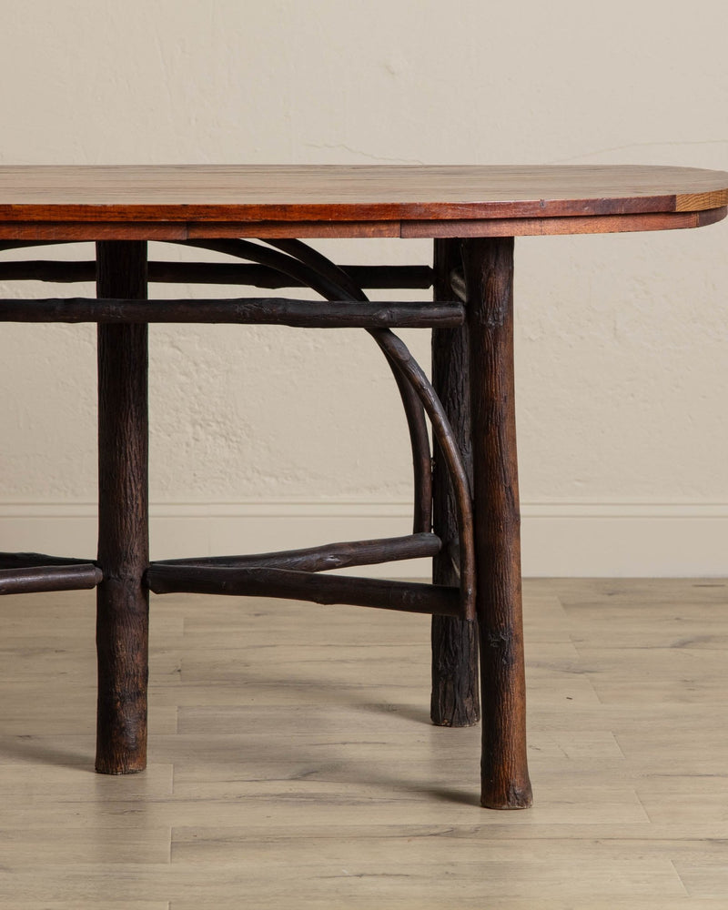 Handmade Hickory Oval Top Dining Table - Lone Fox