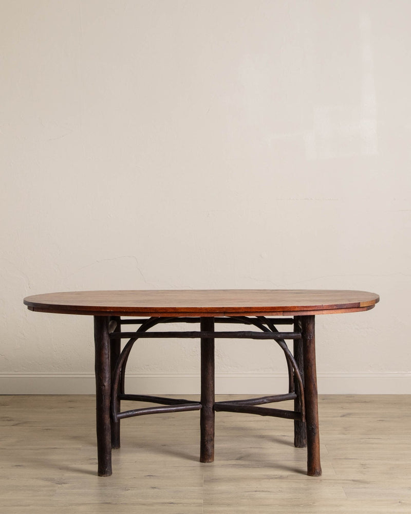 Handmade Hickory Oval Top Dining Table - Lone Fox