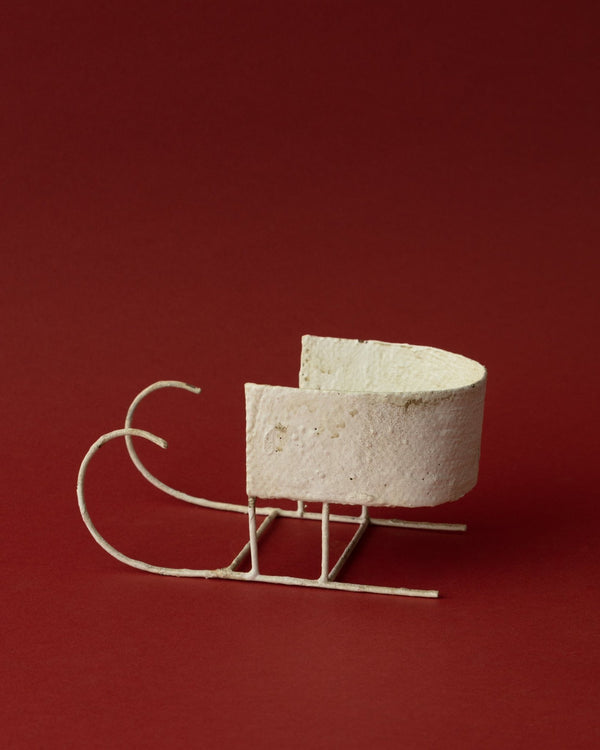 Handmade Paper Mache Sleigh - Lone Fox