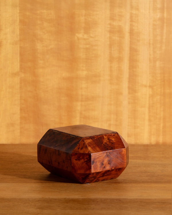 Handmade Solid Maple Burl Storage Box - Lone Fox