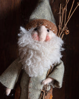 Handmade Woodland Wool Felt Santa - Lone Fox