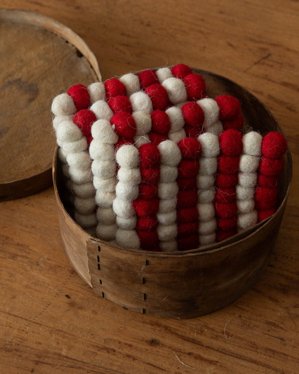 Handmade Wool Felt Ball Coasters - Lone Fox