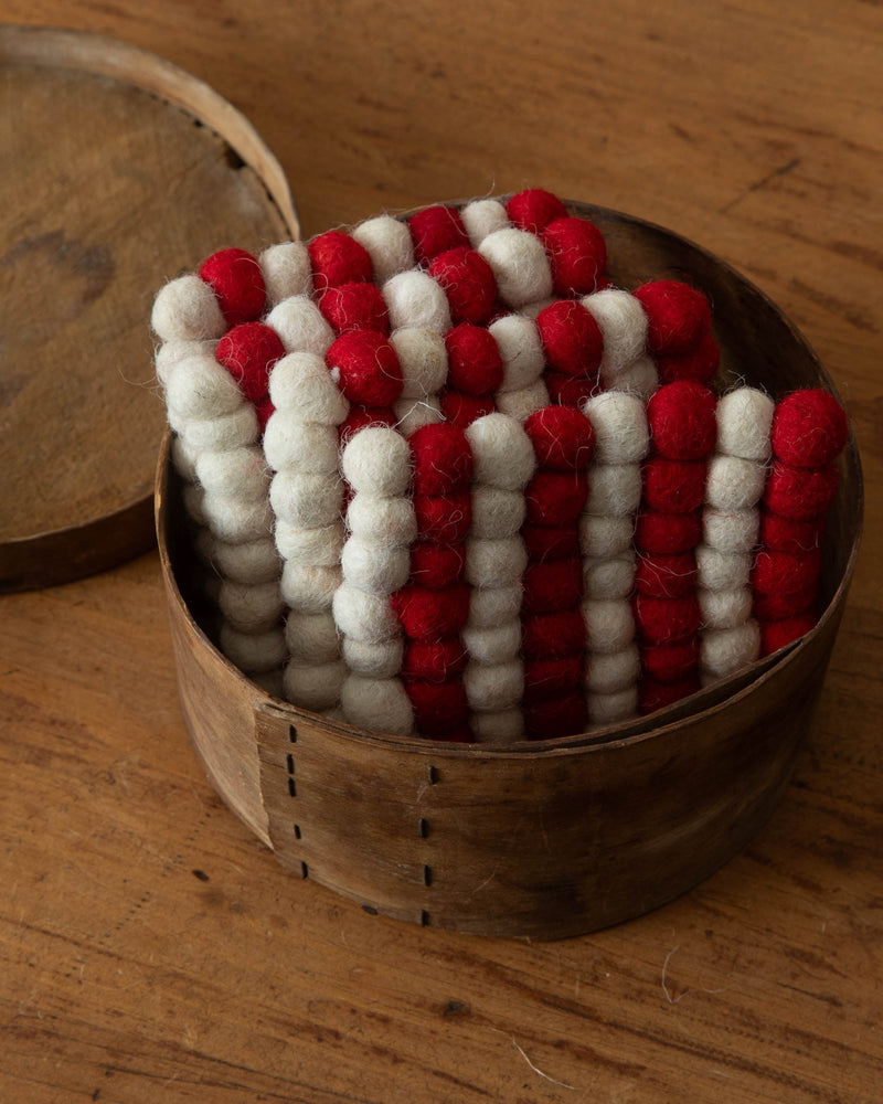 Handmade Wool Felt Ball Coasters - Lone Fox