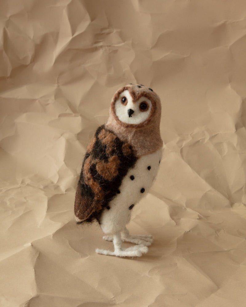 Handmade Wool Felt Barn Owl - Lone Fox