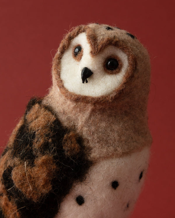 Handmade Wool Felt Barn Owl - Lone Fox