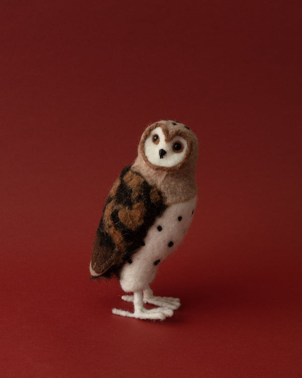 Handmade Wool Felt Barn Owl - Lone Fox