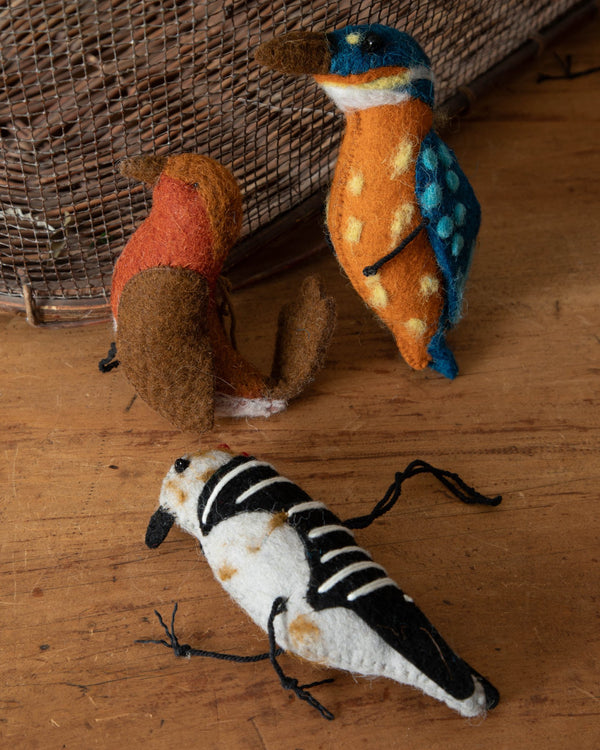 Handmade Wool Felt Bird Ornaments - Lone Fox