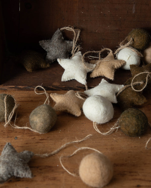 Handmade Wool Felt Ornaments (Set of 18) - Lone Fox