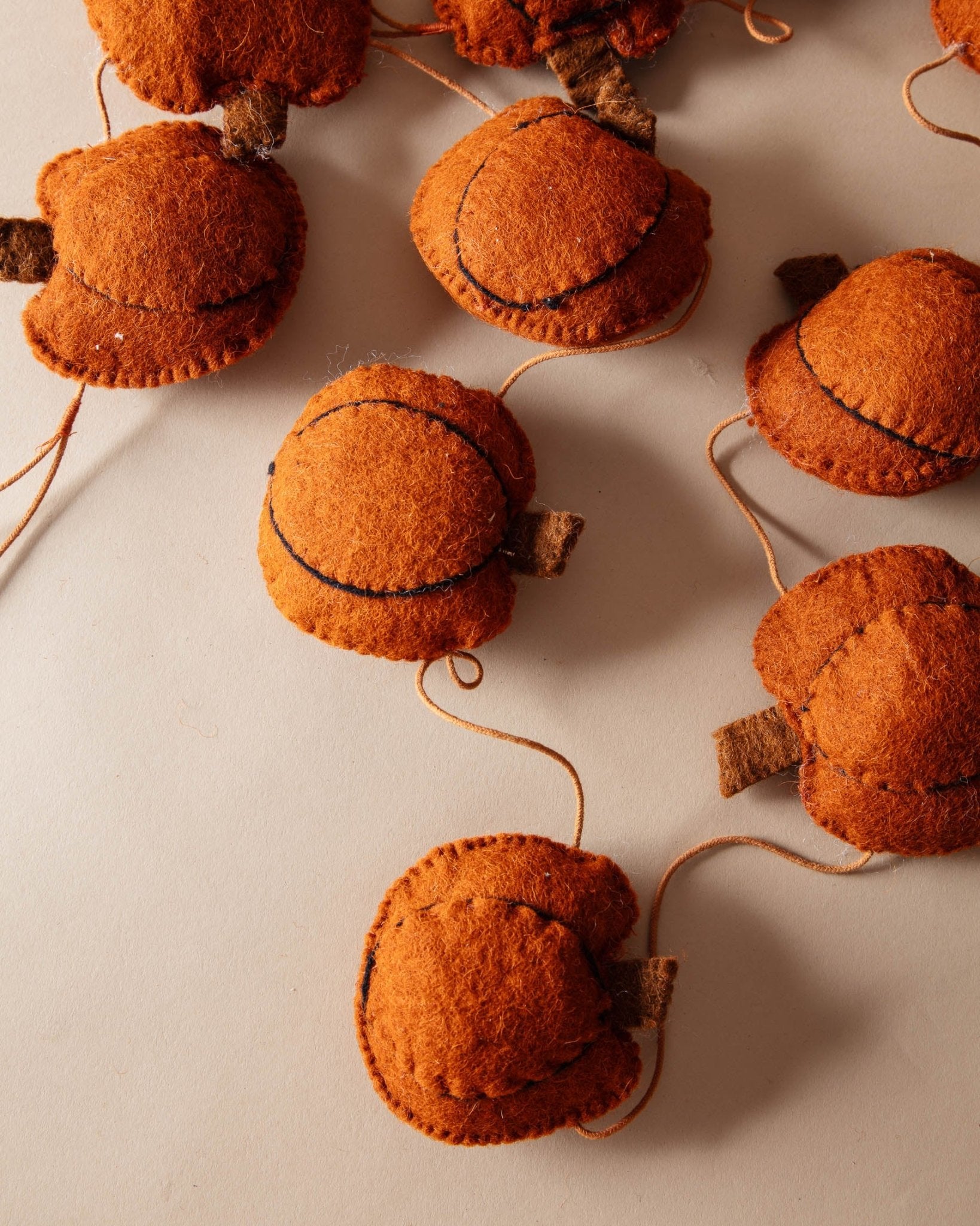 Handmade Wool Felt Pumpkin Garland - Lone Fox