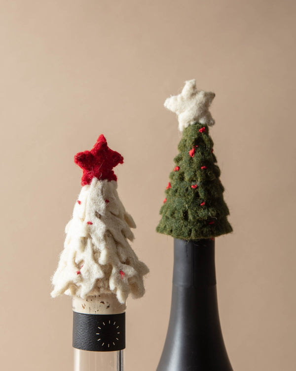 Handmade Wool Felt Tree Bottle Topper - Lone Fox