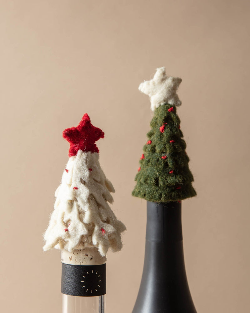 Handmade Wool Felt Tree Bottle Topper - Lone Fox