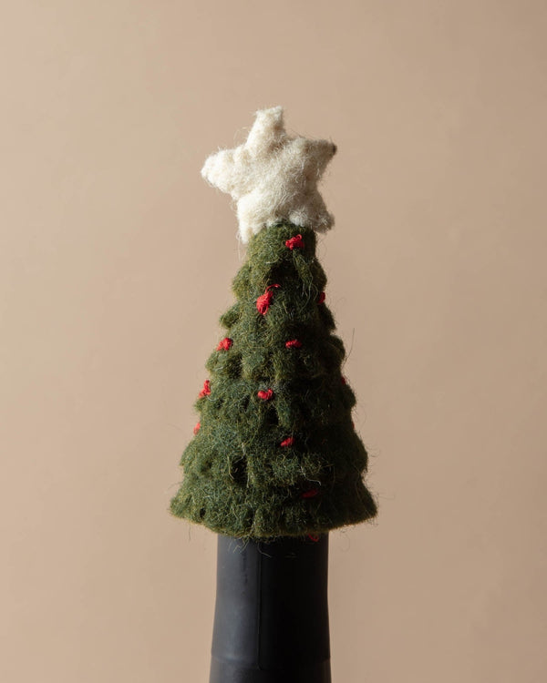 Handmade Wool Felt Tree Bottle Topper - Lone Fox