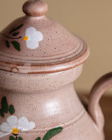 Handpainted Floral Stoneware Teapot, France, 1970s - Lone Fox