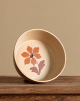 Handpainted Flower Stoneware Salad Bowl, France, 1970s - Lone Fox