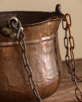 Hanging Hammered Copper Pot / Cauldron - Lone Fox