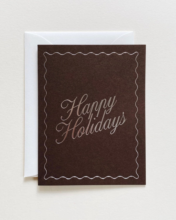 "Happy Holidays" Foil Stamped Card - Lone Fox