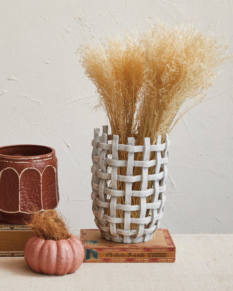 Hatched Organic Woven Vase - Lone Fox