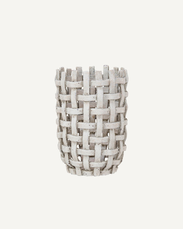 Hatched Organic Woven Vase - Lone Fox