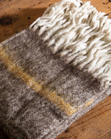 Heathered Amber Stripe Wool Throw - Lone Fox