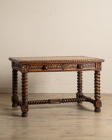 Henry II Carved Oak Barley Twist Desk, France, Early 20th Century - Lone Fox
