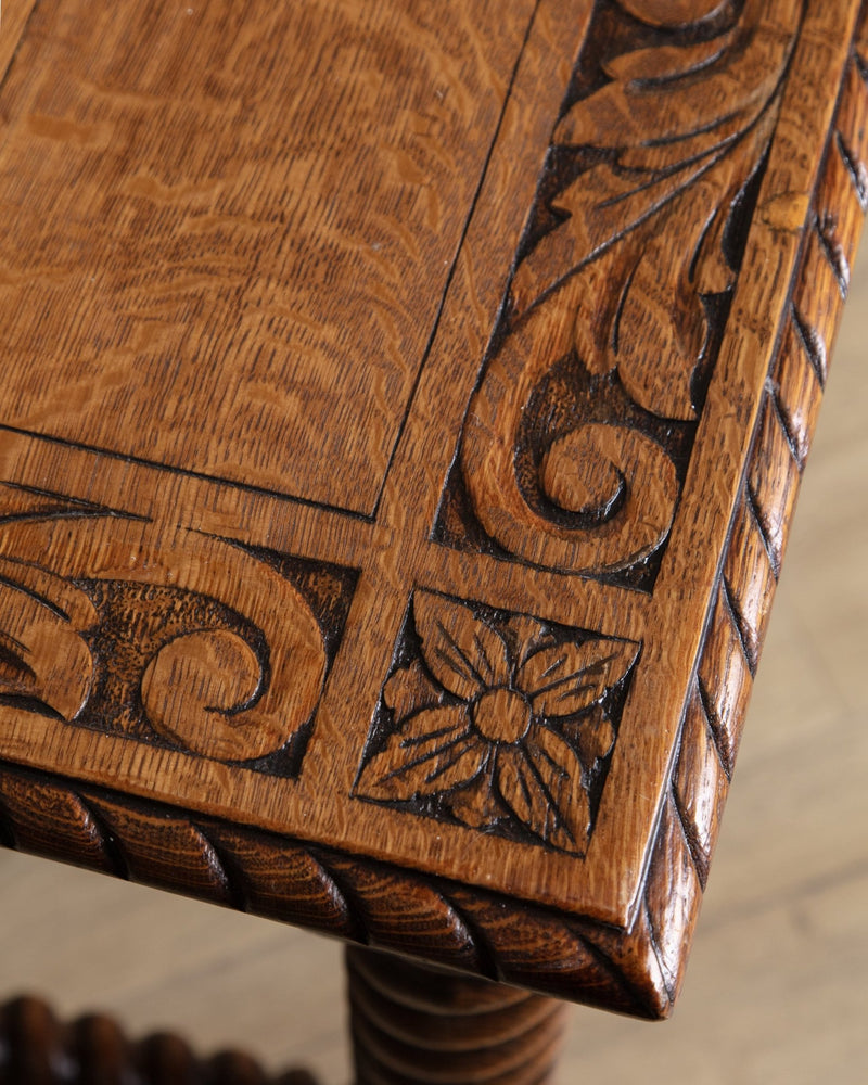 Henry II Carved Oak Barley Twist Desk, France, Early 20th Century - Lone Fox