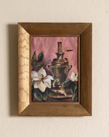 Hibiscus & Drink Cooler Still Life Oil Painting by Noble 1948 - Lone Fox