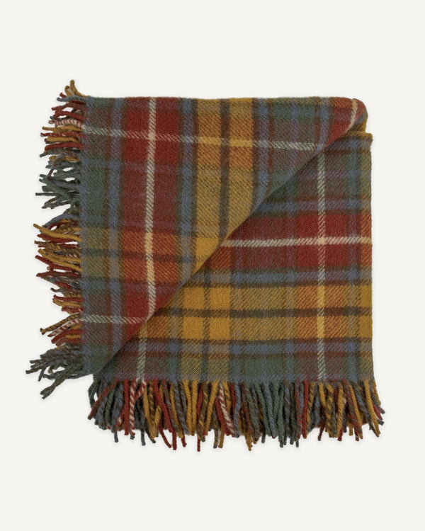 Highland Tartan Lambs Wool Plaid Fluffy Throw - Lone Fox