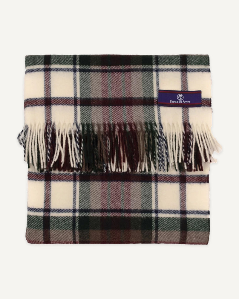Highland Tartan Plaid Merino Wool Throw in Merlot - Lone Fox