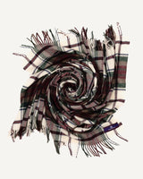 Highland Tartan Plaid Merino Wool Throw in Merlot - Lone Fox