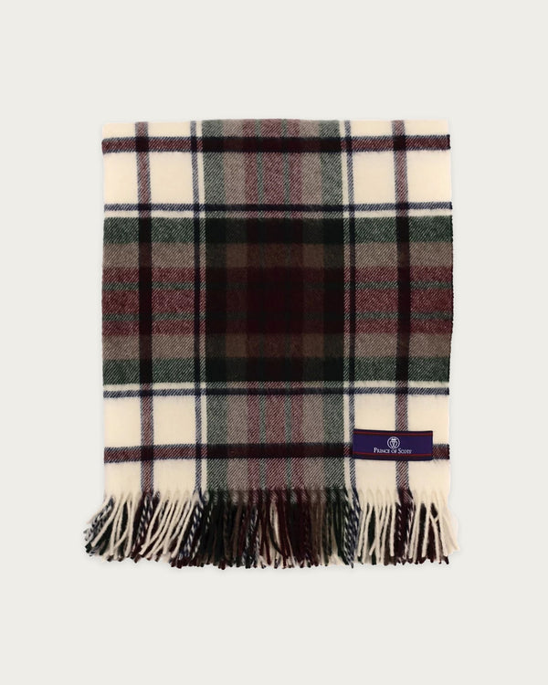 Highland Tartan Plaid Merino Wool Throw in Merlot - Lone Fox