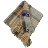 Highland Tartan Tweed Merino Wool Throw - Acorn - Lone Fox
