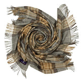 Highland Tartan Tweed Merino Wool Throw - Acorn - Lone Fox