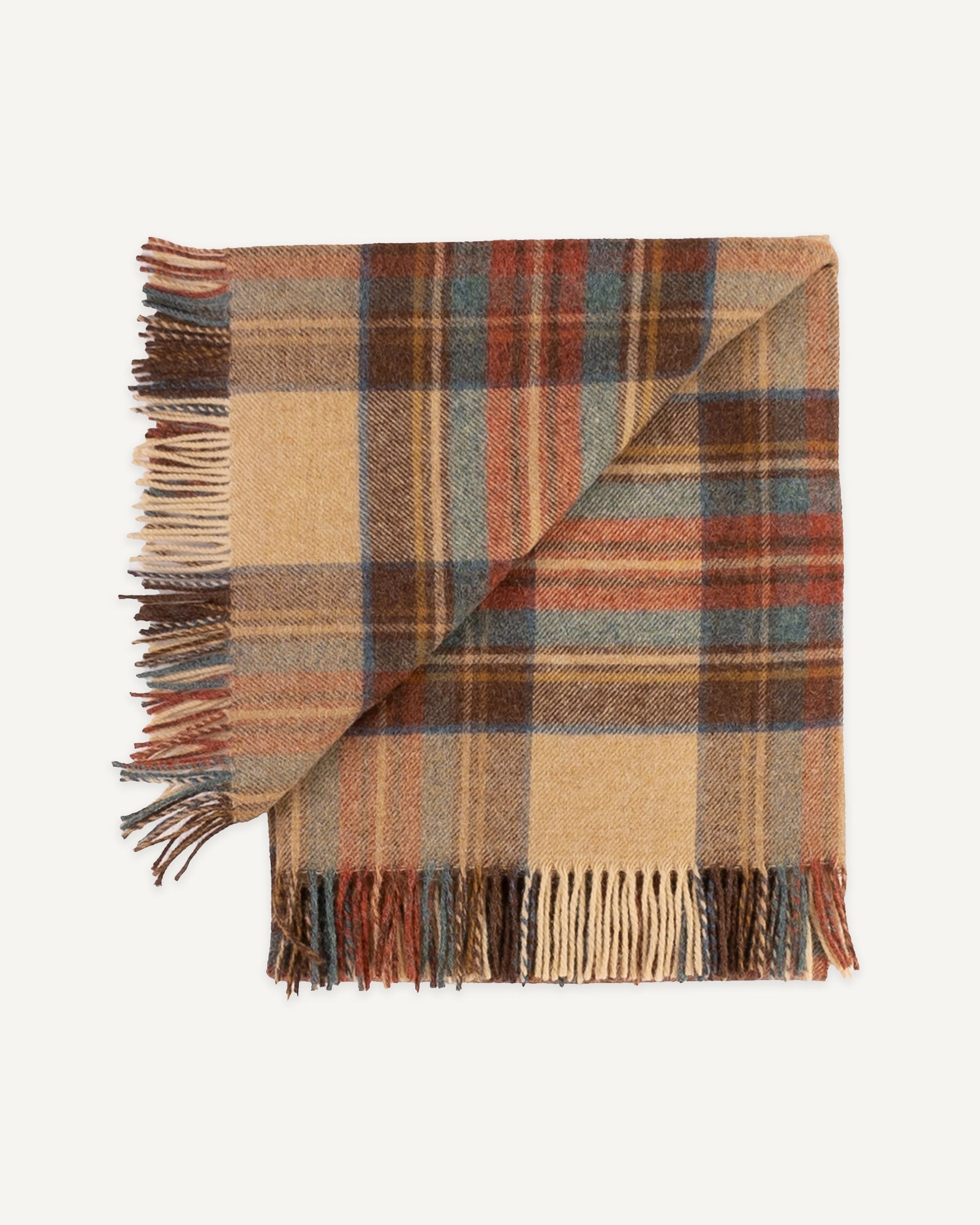 The Amber Wool shops Melange Plaid Throw