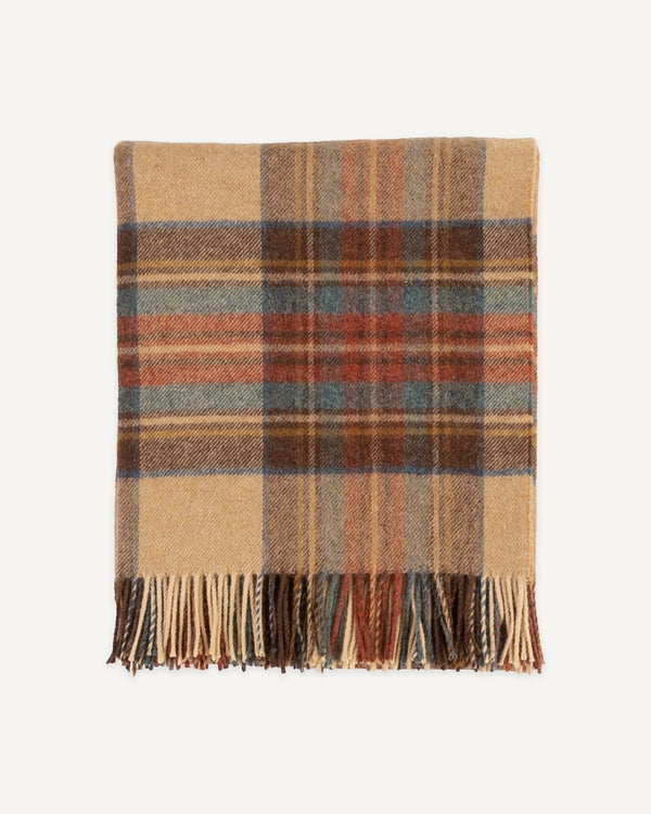 Highland Tweed Lambs Wool Plaid Throw - Lone Fox