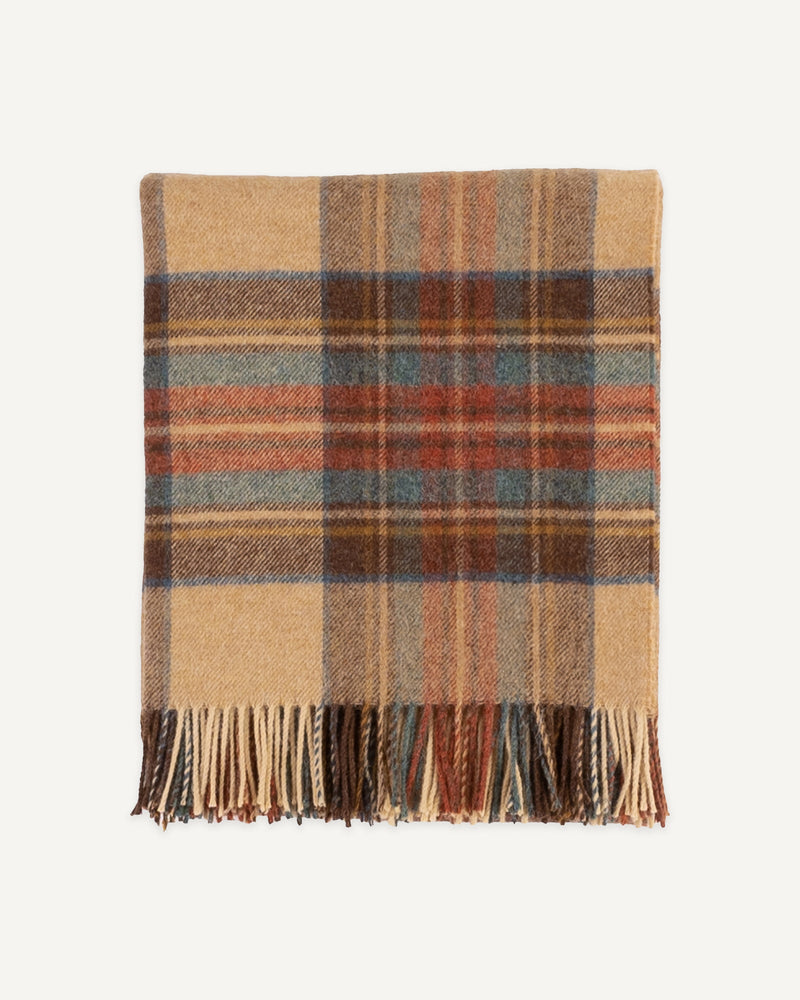 Highland Tweed Lambs Wool Plaid Throw - Lone Fox