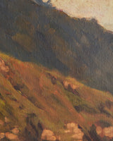 Hillside at Dusk Impressionist Oil Painting, Scandinavia, 1950's - Lone Fox
