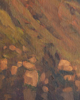 Hillside at Dusk Impressionist Oil Painting, Scandinavia, 1950's - Lone Fox