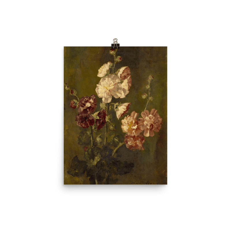 "Hollyhocks" Art Print - Lone Fox