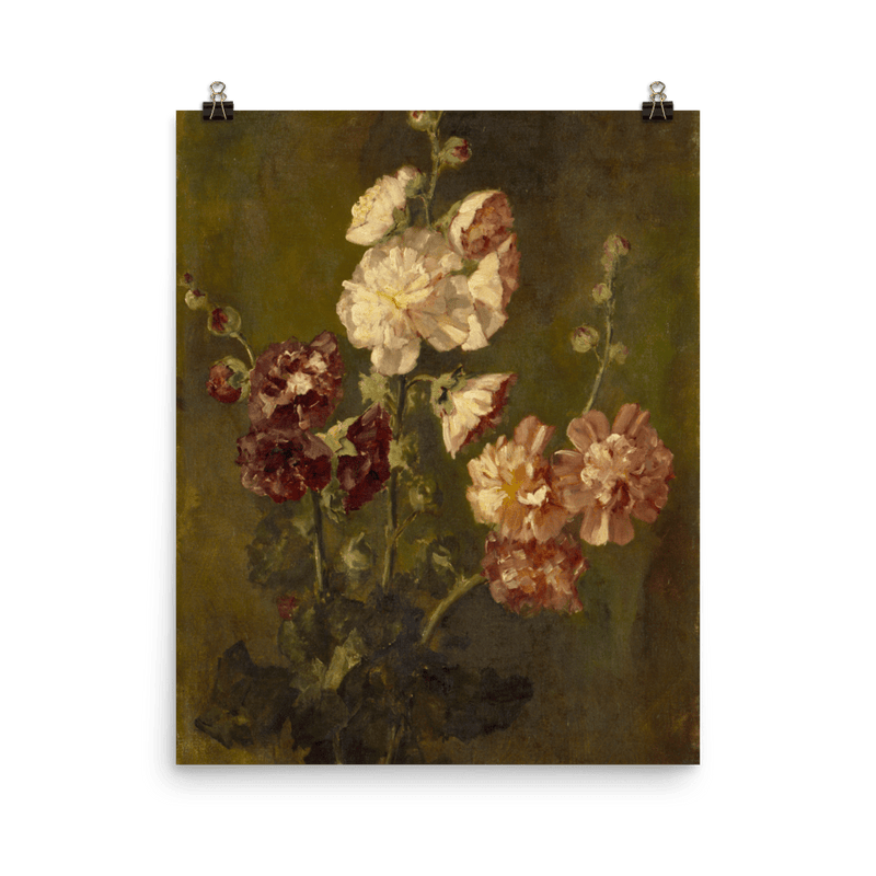 "Hollyhocks" Art Print - Lone Fox