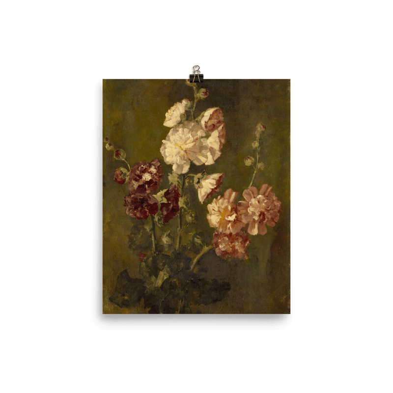 "Hollyhocks" Art Print - Lone Fox