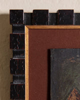 Holy Trinity Retablo Painting on Tin in Cube Frame, Mexico, Dated 1914 - Lone Fox