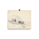 "House and Boat at the Shore” Art Print - Lone Fox