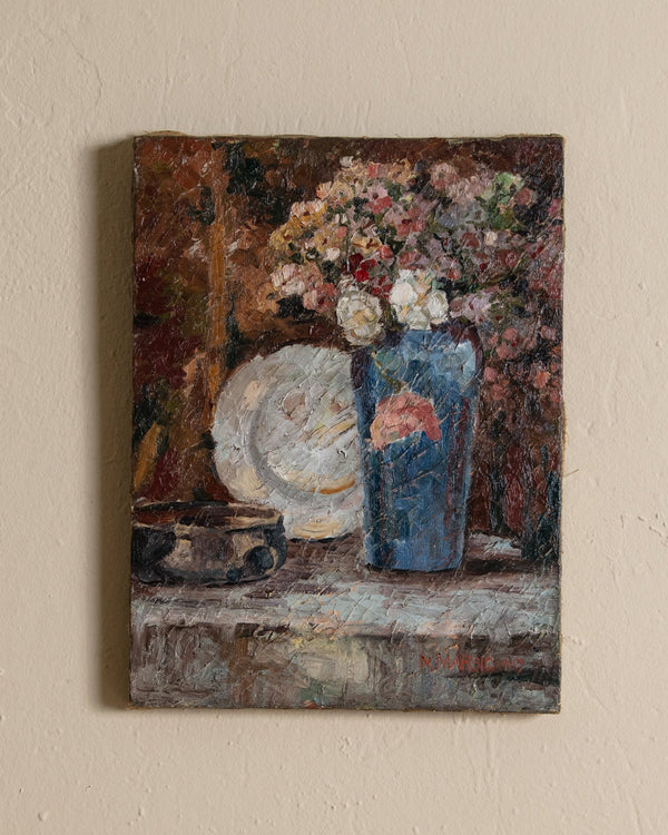 Impasto Still Life Oil Painting by N. Marsiano, 1920's - Lone Fox