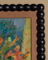 Impressionist Floral Still Life in Black Bobbin Frame, 1970's - Lone Fox