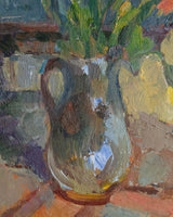 Impressionist Floral Still Life in Black Bobbin Frame, 1970's - Lone Fox